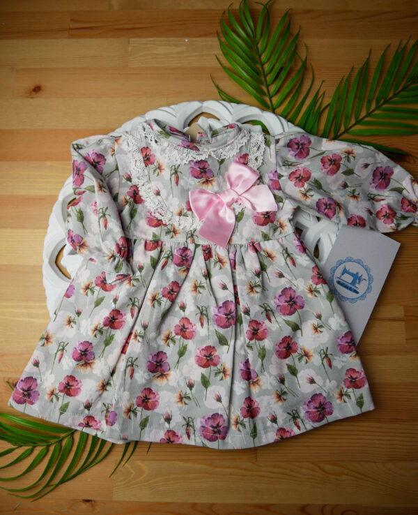 Vestido de Manga Comprida Flores