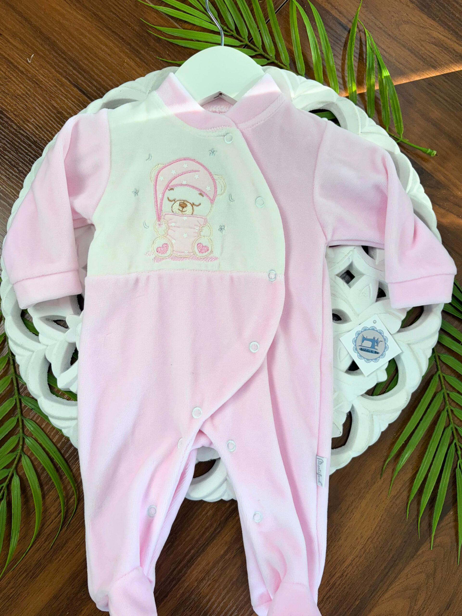 Babygrow de Veludo Ursinho com Gorro