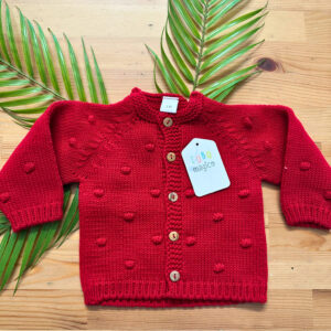 Casaco de Malha Bolinhas para Bebé