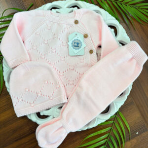 Conjunto de 3 Peças em Malha Pipoca