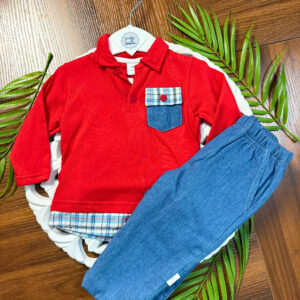 Conjunto de Calças de Ganga e Camisola