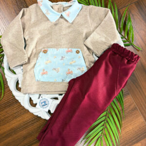 Conjunto de Calças e Camisola com Carros