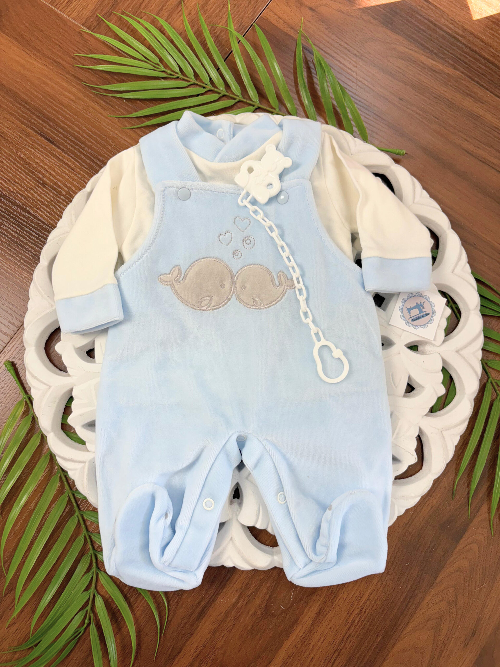 Jardineiras de Veludo Baleias