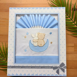 Jogo de Bebé de Algodão - Ursinho e Coelhinho na Lua