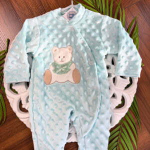 Babygrow de Veludo Pipoca com Ursinho