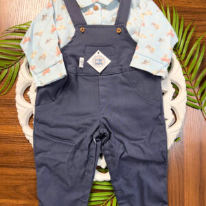 Jardineiras com Blusa com Carros de Menino