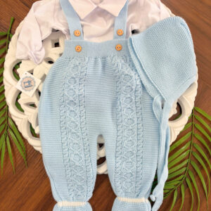 Jardineiras de Malha com Touca de Menino