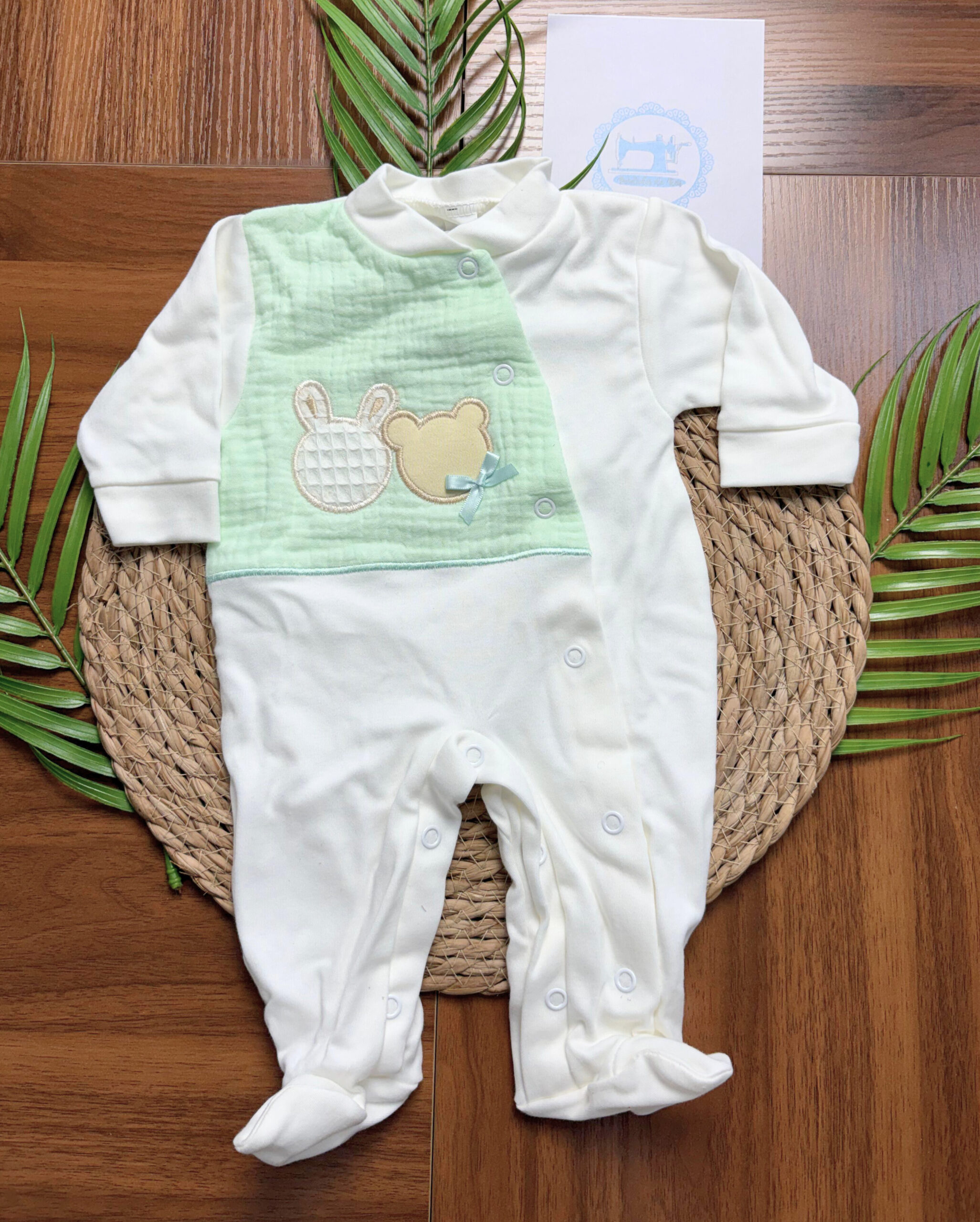 Babygrow de Algodão Coelhinho e Urso