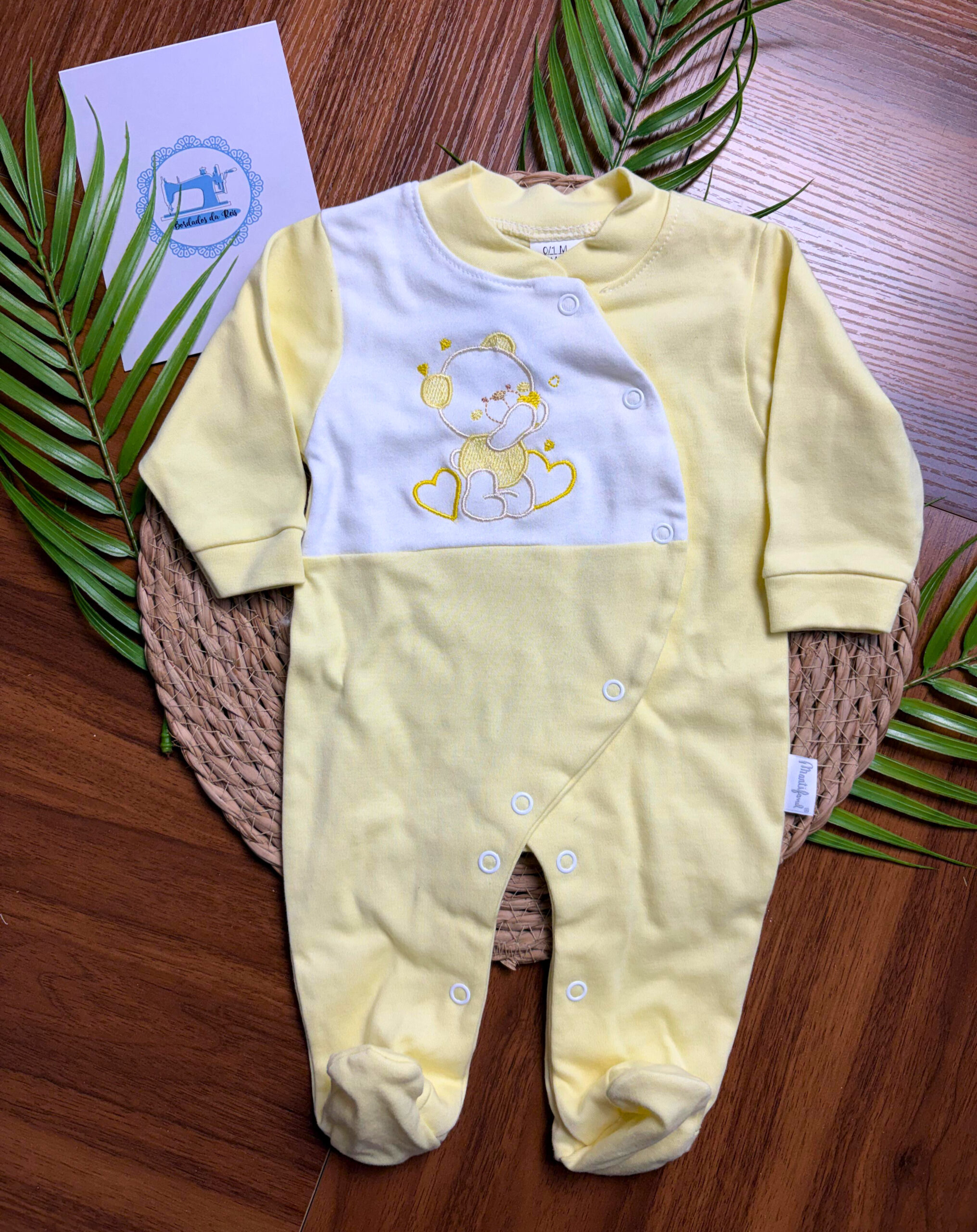 Babygrow de Algodão Ursinho Corações