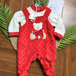 Jardineiras de Veludo Urso do Laço