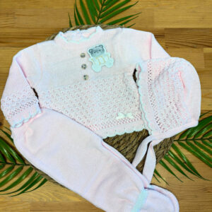 Conjunto de 3 Peças em Malha Rendado