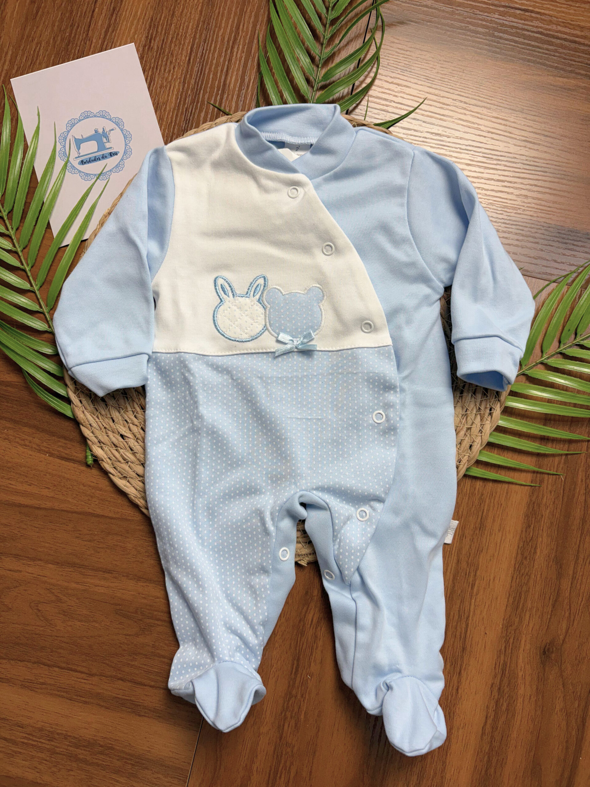 Babygrow de Algodão Ursinho e Coelho Pintinhas - Image 3