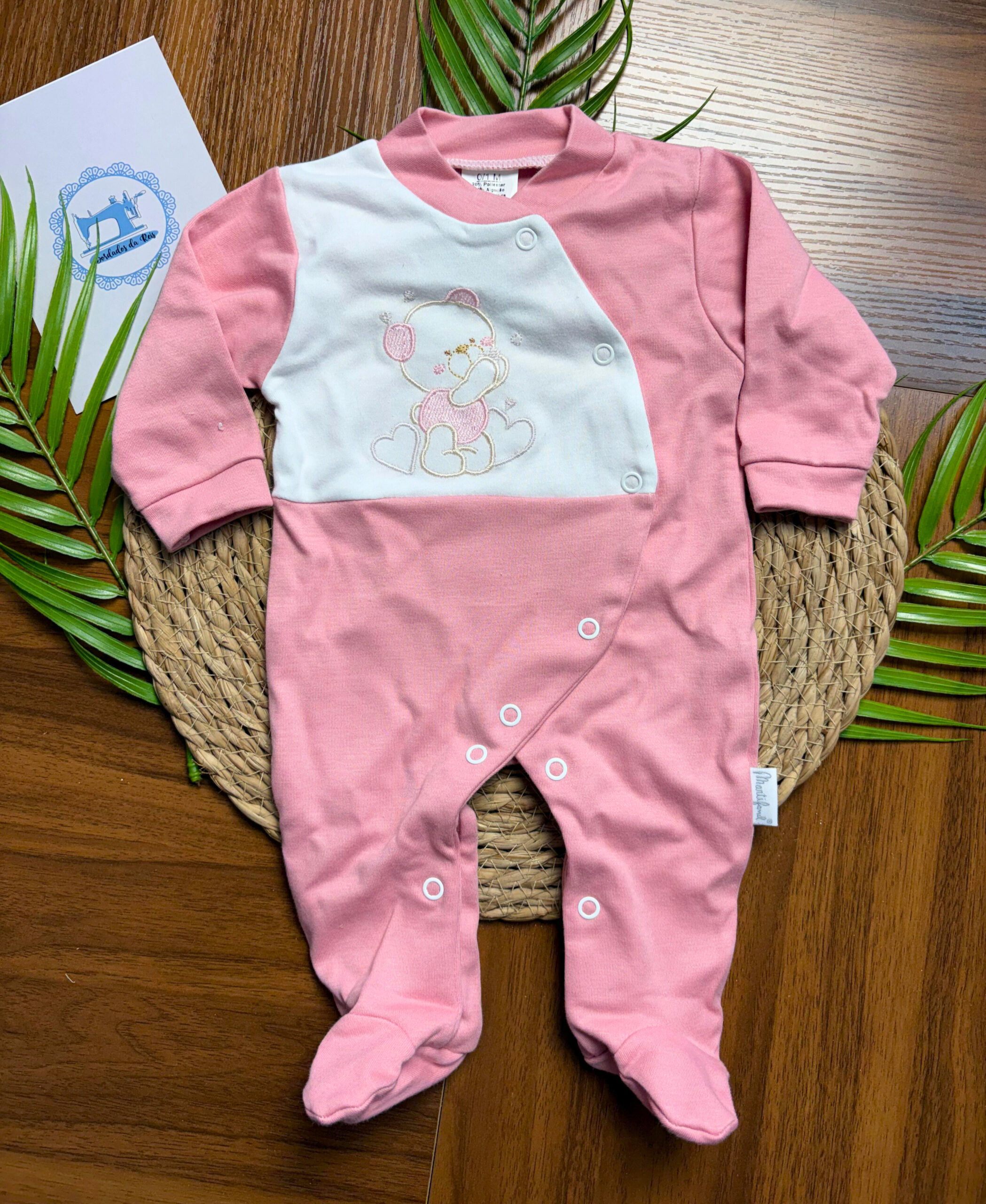 Babygrow de Algodão Ursinho Corações