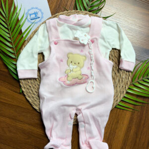 Jardineiras de Algodão Ursinho Abraçar Estrela