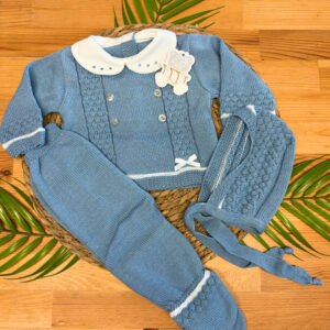 Conjunto de 3 Peças em Malha Botões