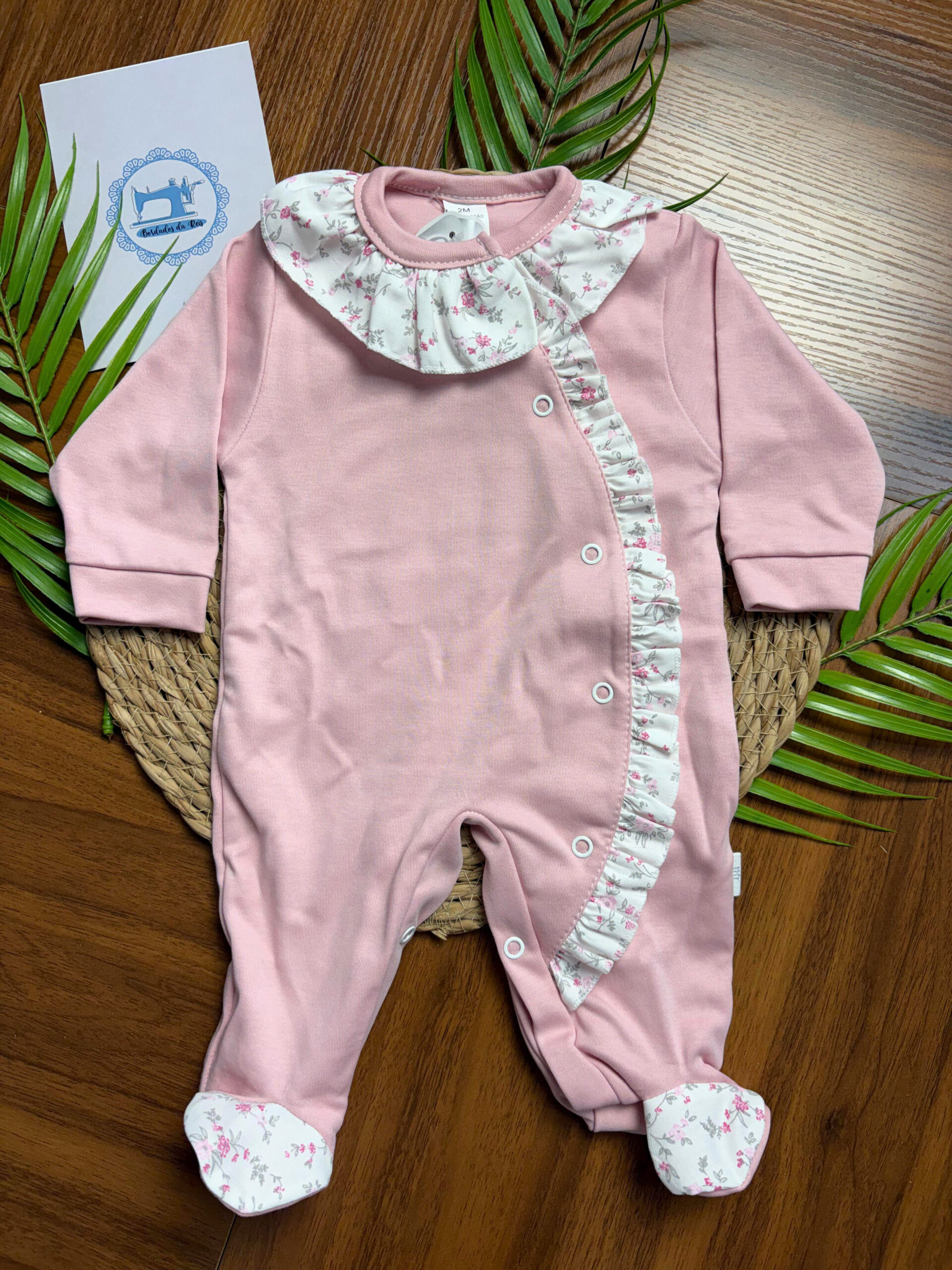Babygrow de Algodão Folho Floral