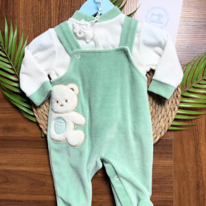 Jardineiras de Veludo Urso de Lado