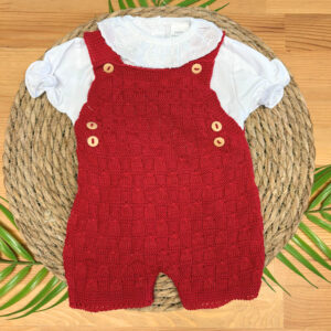 Jardineiras de Malha com Camisa de Menina