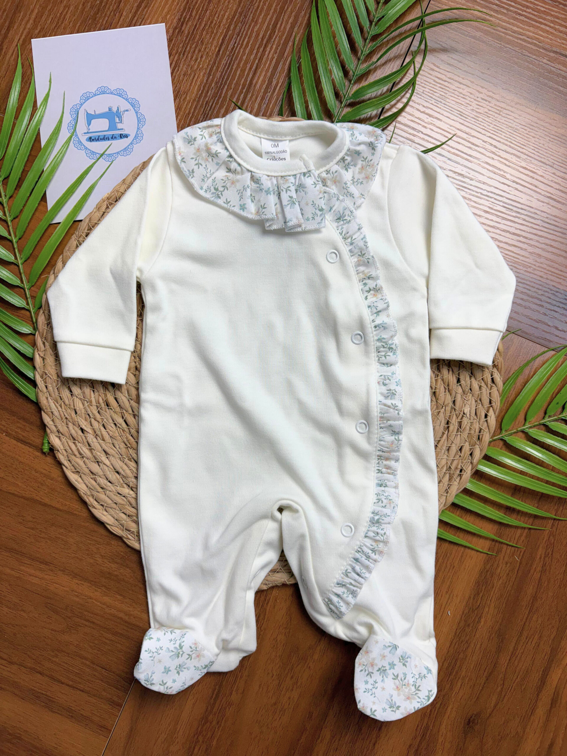 Babygrow de Algodão Folho Floral