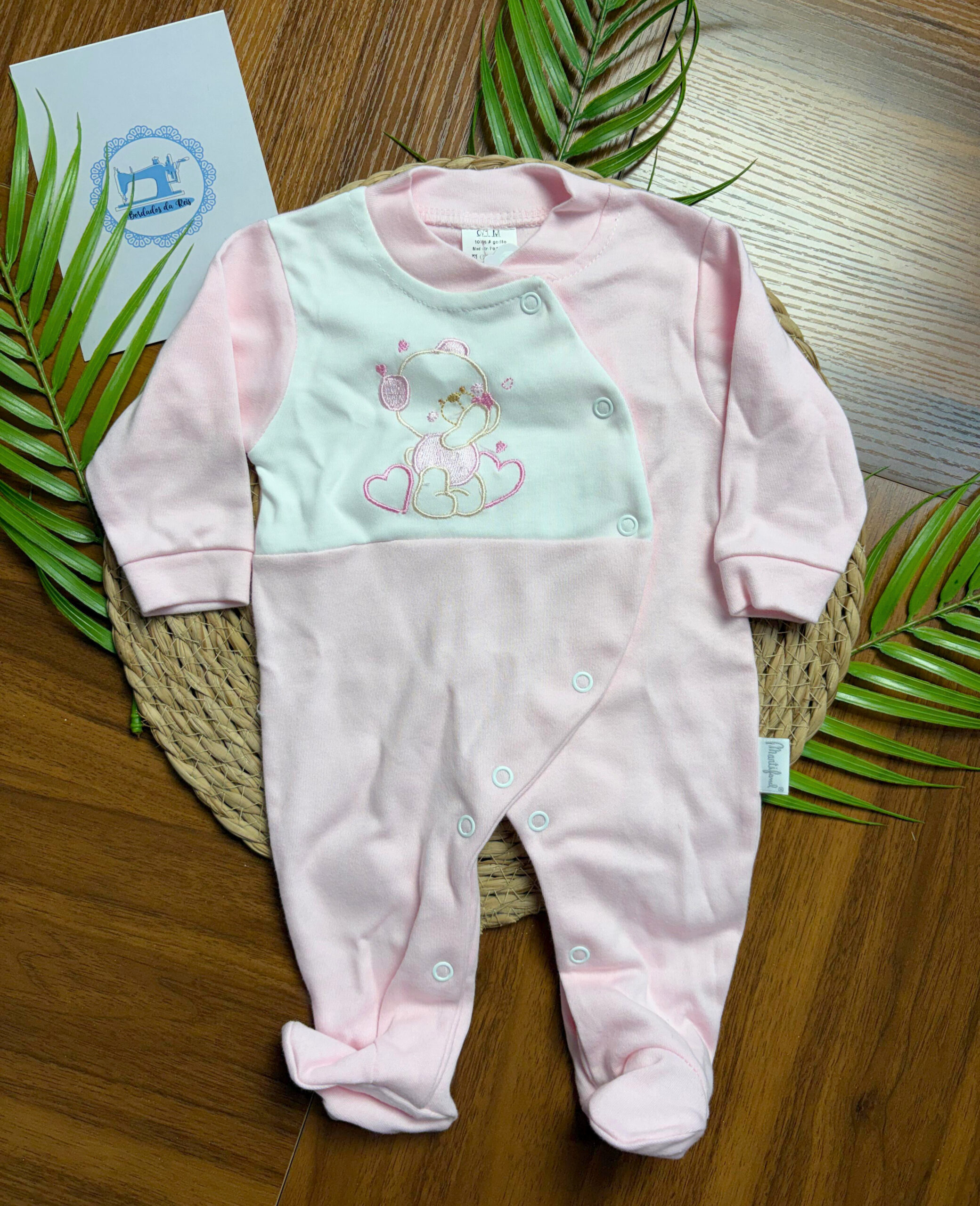 Babygrow de Algodão Ursinho Corações