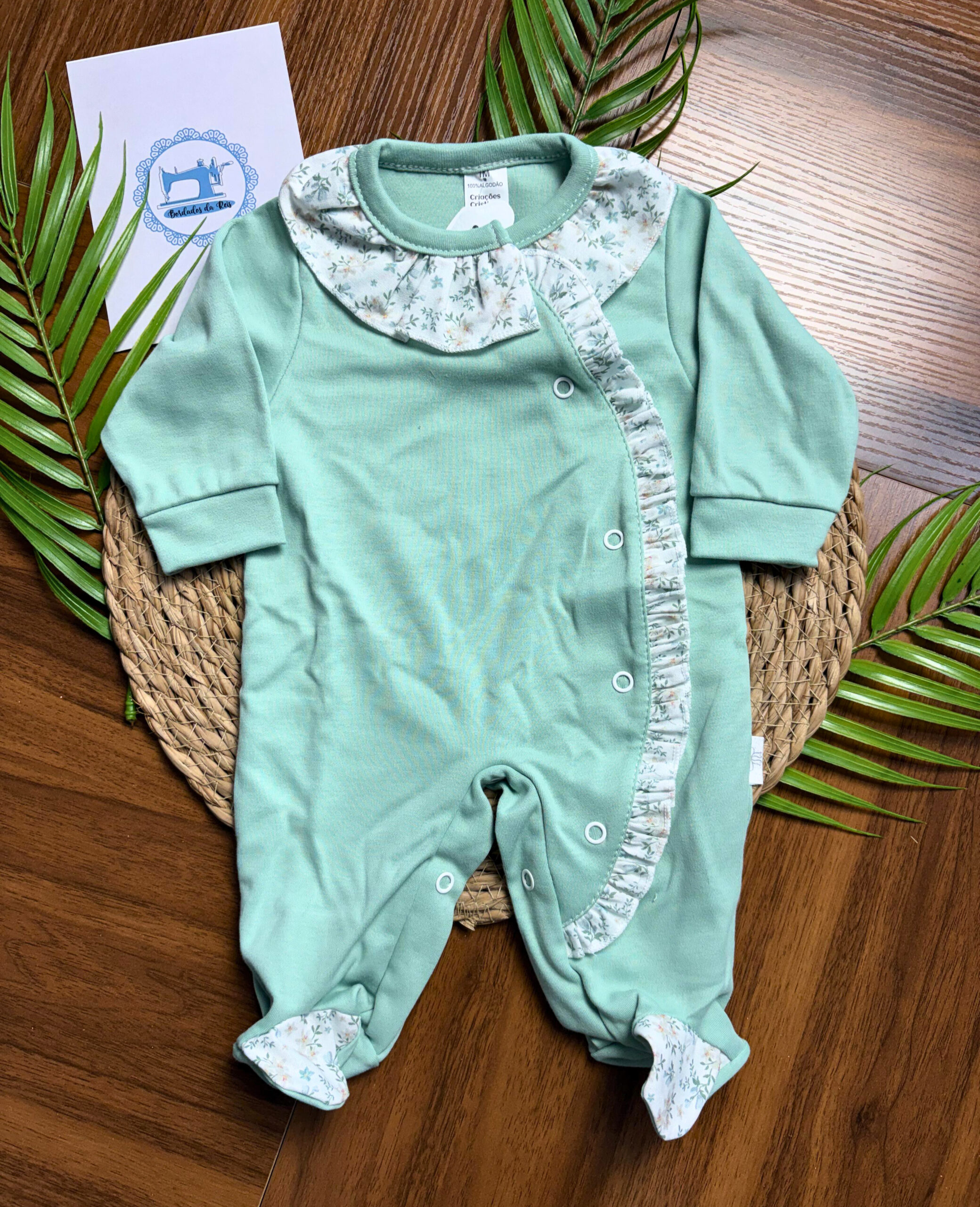 Babygrow de Algodão Folho Floral