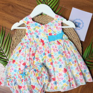 Vestido Floral com Tapa Fralda