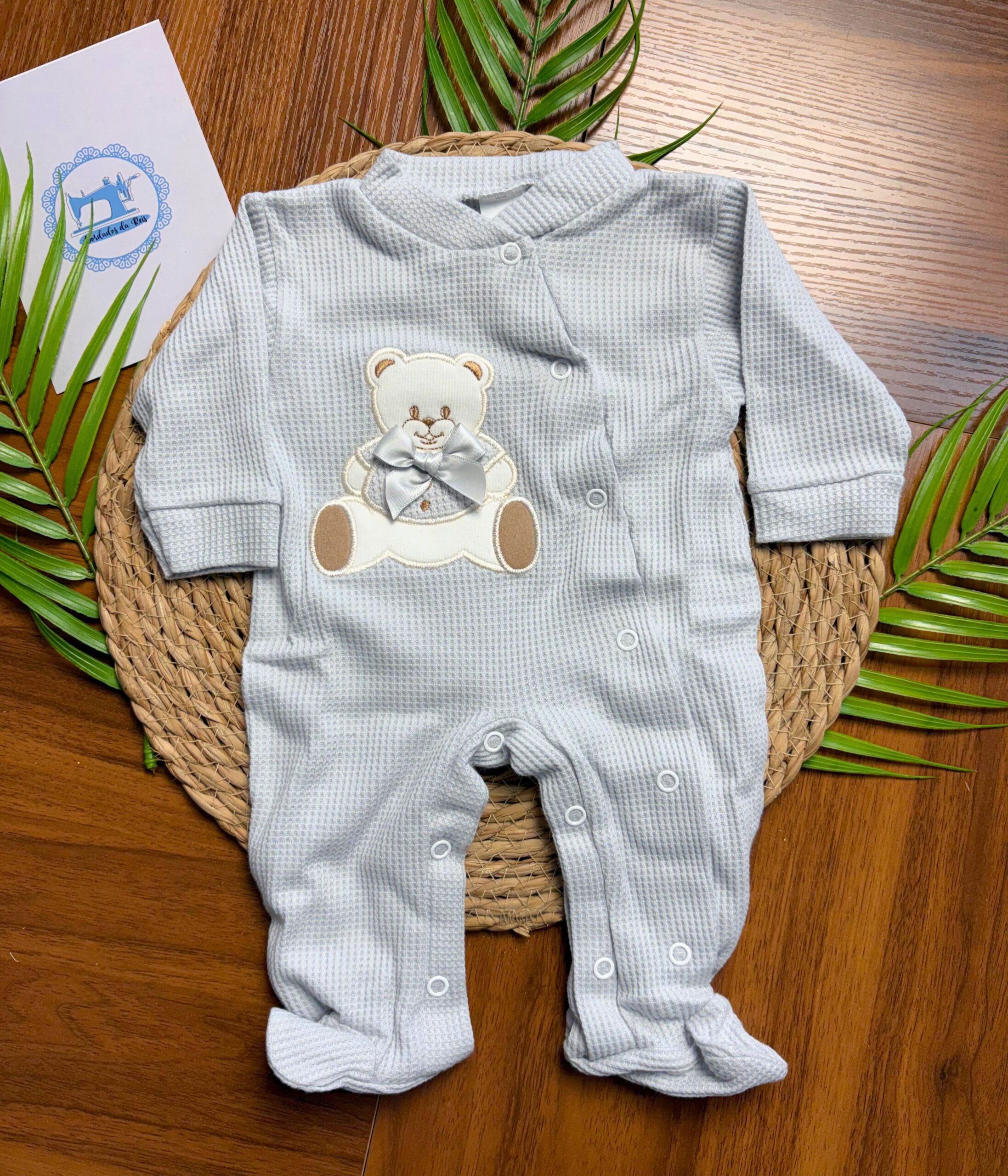 Babygrow de Algodão Ursinho Laço