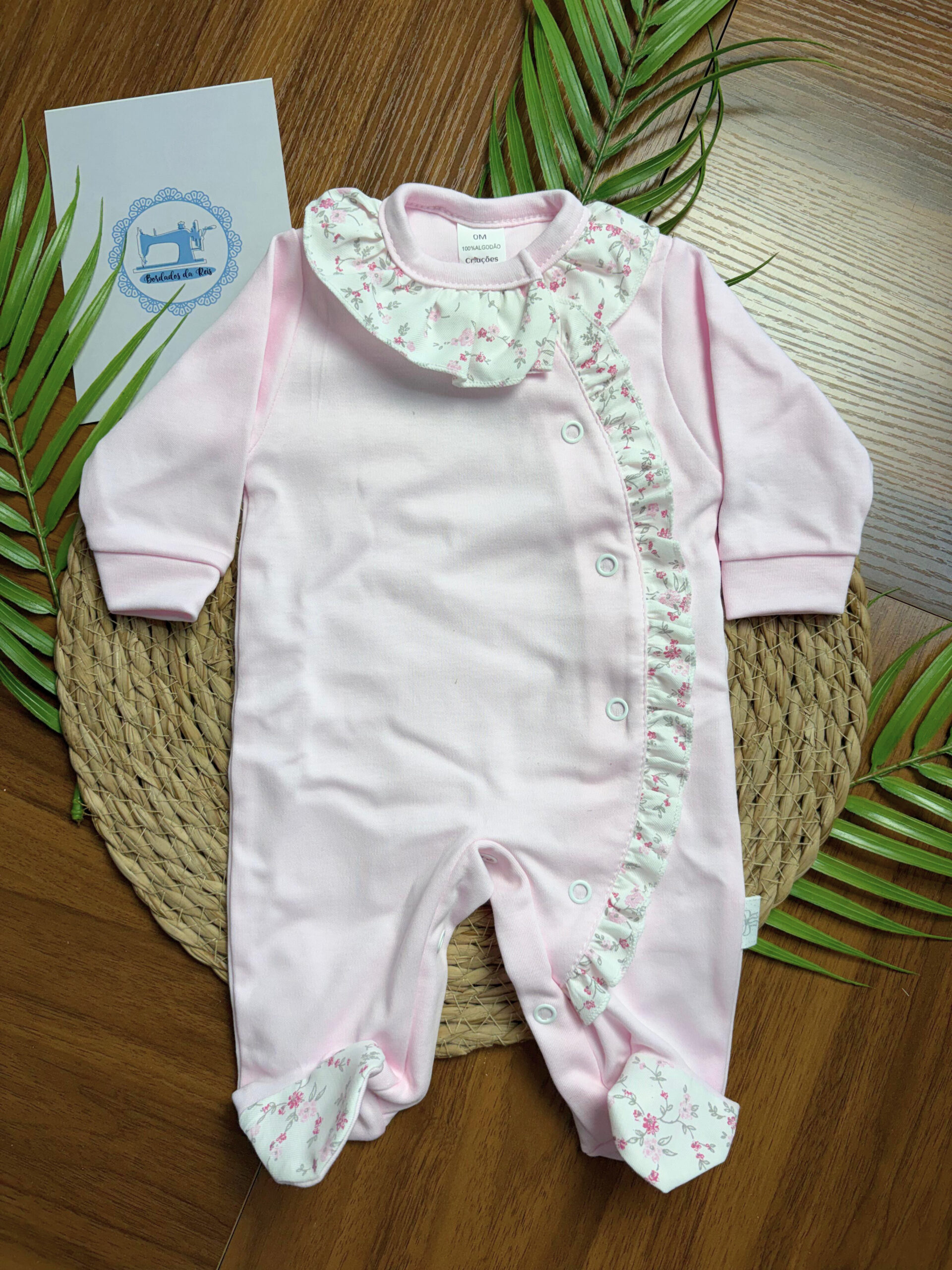 Babygrow de Algodão Folho Floral